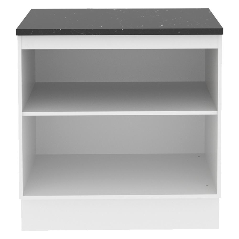 Balcão Acordes Glamy 100% MDF 80cm 2 Portas Branco Madesa - 8