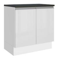 Balcão Acordes Glamy 100% MDF 80cm 2 Portas Branco Madesa - 1
