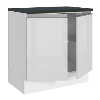 Balcão Acordes Glamy 100% MDF 80cm 2 Portas Branco Madesa