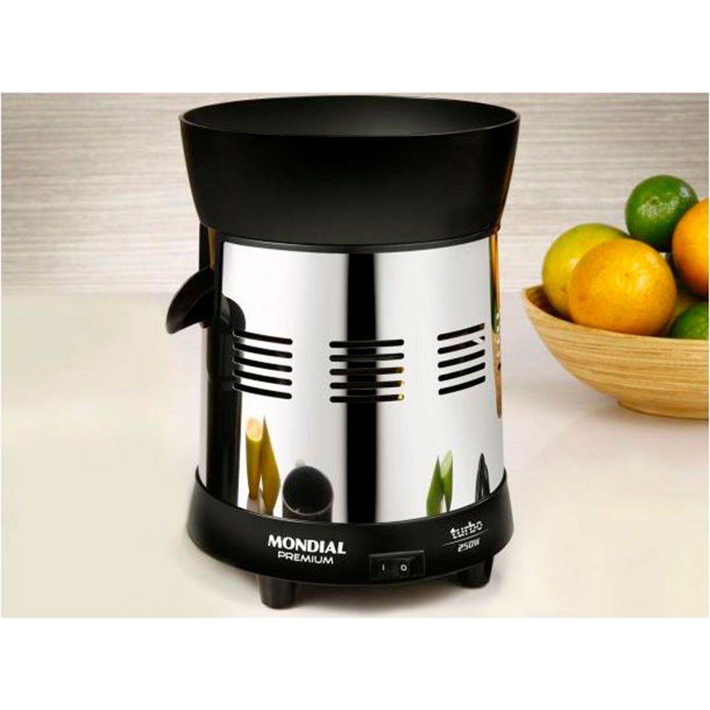 Extrator De Suco Mondial Premium 250w E-10 Preto Com Inox Bvolt - 10