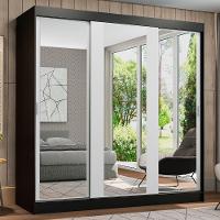 Guarda-roupa Casal Reno 3 Portas de Correr de Espelho Madesa - 5