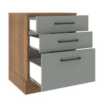 Balcão Agata 60 Cm 3 Gavetas Rustic/Cinza Madesa - 2