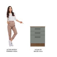 Balcão Agata 60 Cm 3 Gavetas Rustic/Cinza Madesa - 6