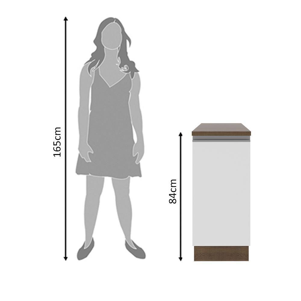 Balcão Glamy 35cm 1 Porta Branco e Rustic Madesa - 7