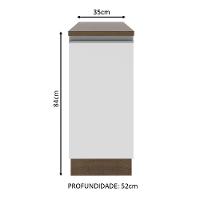 Balcão Glamy 35cm 1 Porta Branco e Rustic Madesa - 2