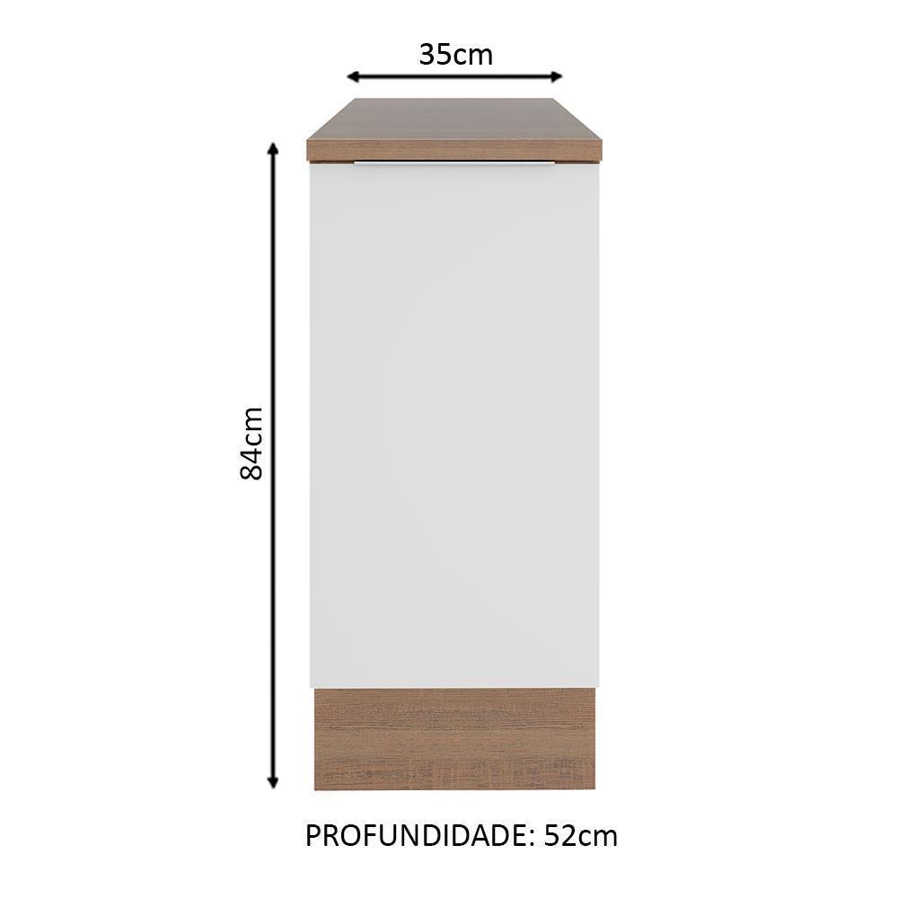 Balcão Stella 1 Porta Rustic/branco Madesa - 5