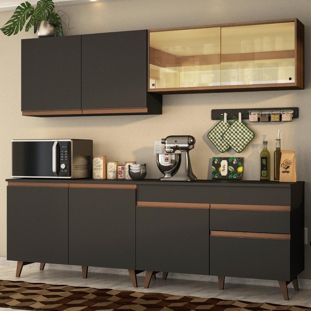 Cozinha Completa Madesa Reims 240001 Com Armário E Balcão - Preto/rustic - 7