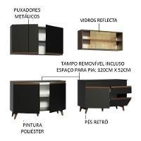 Cozinha Completa Madesa Reims 240001 Com Armário E Balcão - Preto/rustic - 6