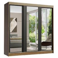 Guarda-roupa Casal Reno 3 Portas de Correr de Espelho Madesa - 2