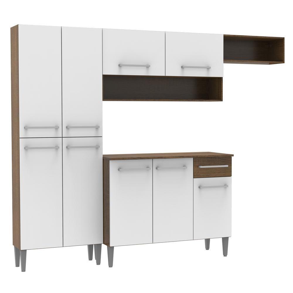 Cozinha Completa Emilly Branco com Armário e Balcão Madesa - 10