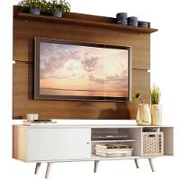 Rack Dubai e Painel Tv até 65" com Pés Branco/rustic Madesa - 1