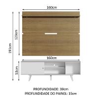 Rack Dubai e Painel Tv até 65" com Pés Branco/rustic Madesa - 6