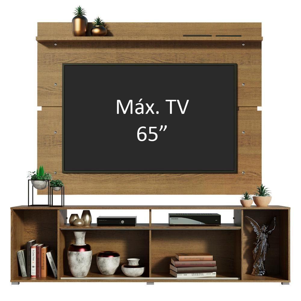 Rack Cancun e Painel para TV até 65" Preto/Rustic Madesa - 9