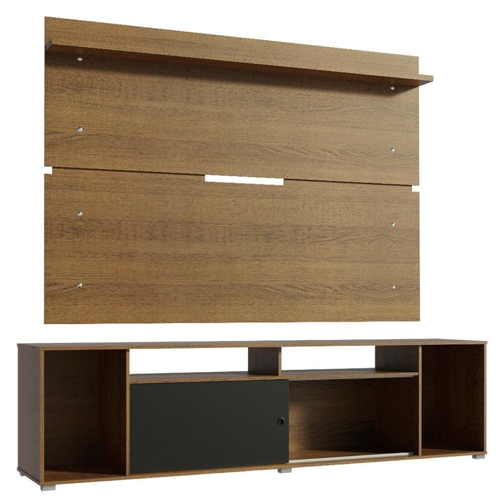 Rack Cancun e Painel para TV até 65" Preto/Rustic Madesa - 2