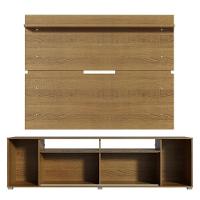 Rack Cancun e Painel para TV até 65" Preto/Rustic Madesa