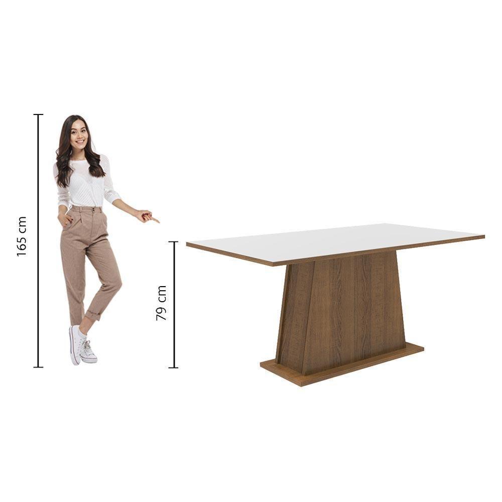 Mesa Madesa Retangular Tampo de Madeira 5364 Rustic branco - 7