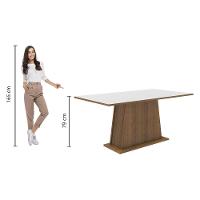 Mesa Madesa Retangular Tampo de Madeira 5364 Rustic branco - 7