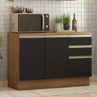 Balcão de Pia Glamy 2 Portas 3 Gavetas Rustic/preto Madesa - 6