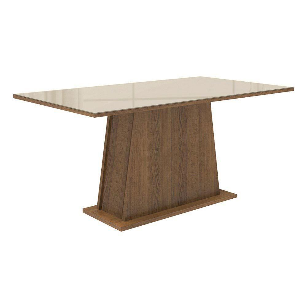 Mesa Madesa Retangular Tampo de Vidro 5364 Rustic crema - 1