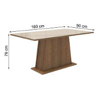 Mesa Madesa Retangular Tampo de Vidro 5364 Rustic crema - 2