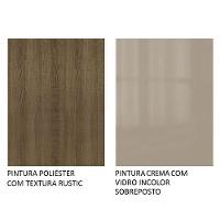 Mesa Madesa Retangular Tampo de Vidro 5364 Rustic crema