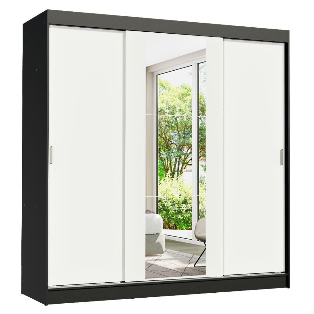 Guarda-roupa Casal Reno 3 Portas de Correr com Espelho Madesa - 2