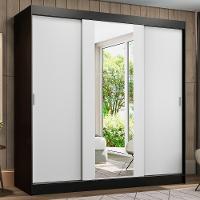 Guarda-roupa Casal Reno 3 Portas de Correr com Espelho Madesa - 1