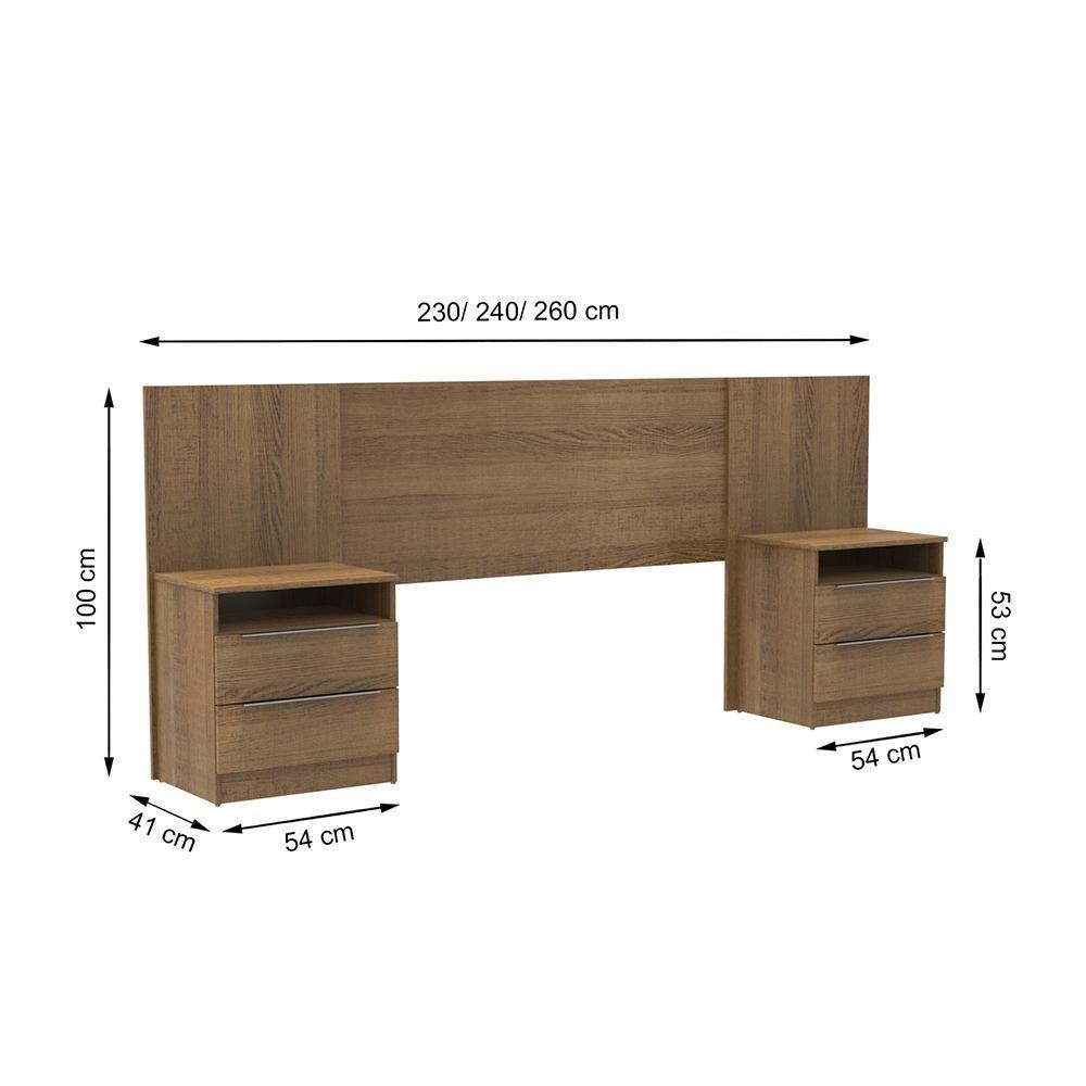 Cabeceira Extensível Rustic com 2 Criados Madesa - 4