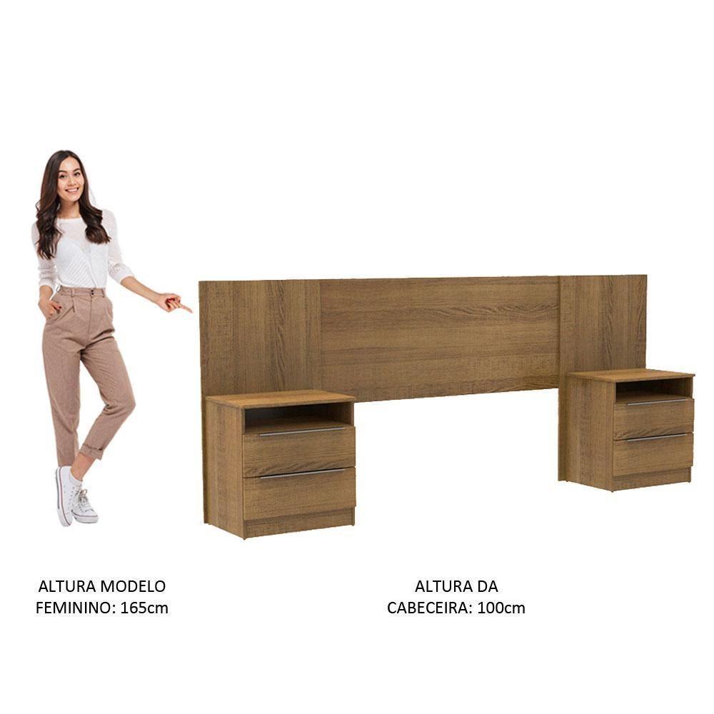 Cabeceira Extensível Rustic com 2 Criados Madesa - 7