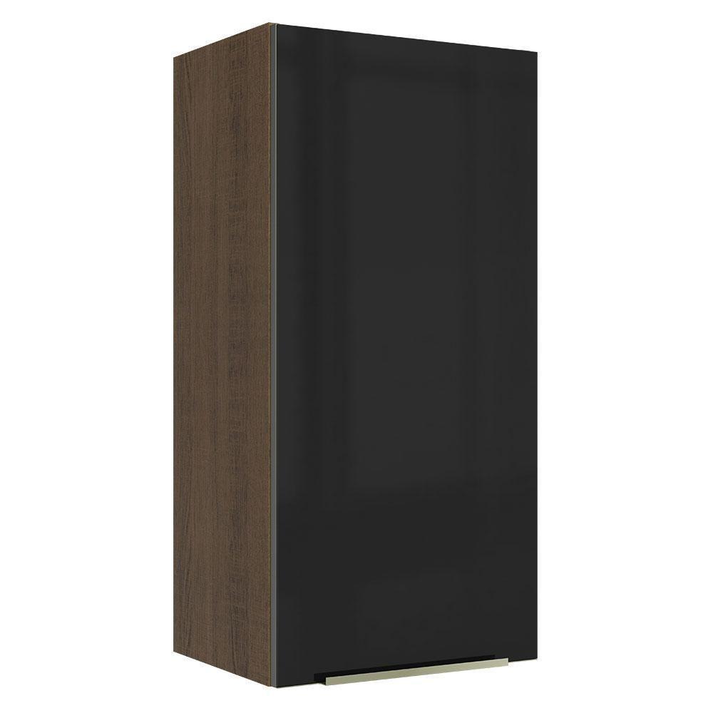 Armário Aéreo Madesa Lux 40x83 cm 1 Porta Rustic e Preto - 9