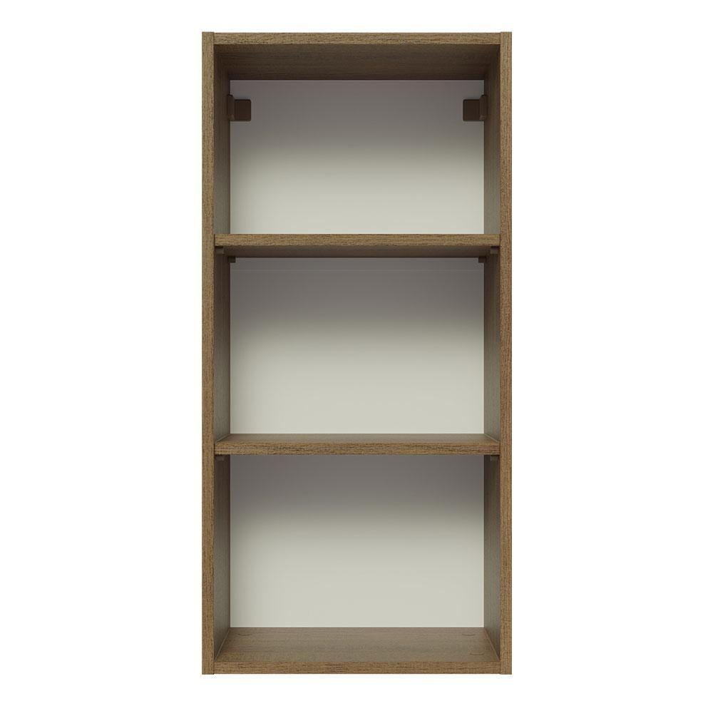 Armário Aéreo Madesa Lux 40x83 cm 1 Porta Rustic e Preto - 3