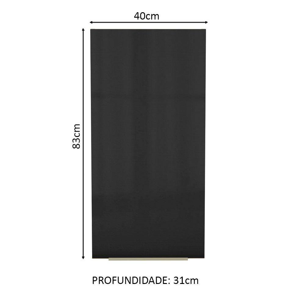 Armário Aéreo Madesa Lux 40x83 cm 1 Porta Rustic e Preto - 4