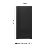 Armário Aéreo Madesa Lux 40x83 cm 1 Porta Rustic e Preto - 8