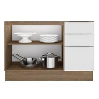 Balcão de Pia Stella 2 Portas 3 Gavetas Rustic/branco Madesa - 5