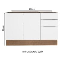 Balcão de Pia Stella 2 Portas 3 Gavetas Rustic/branco Madesa - 7