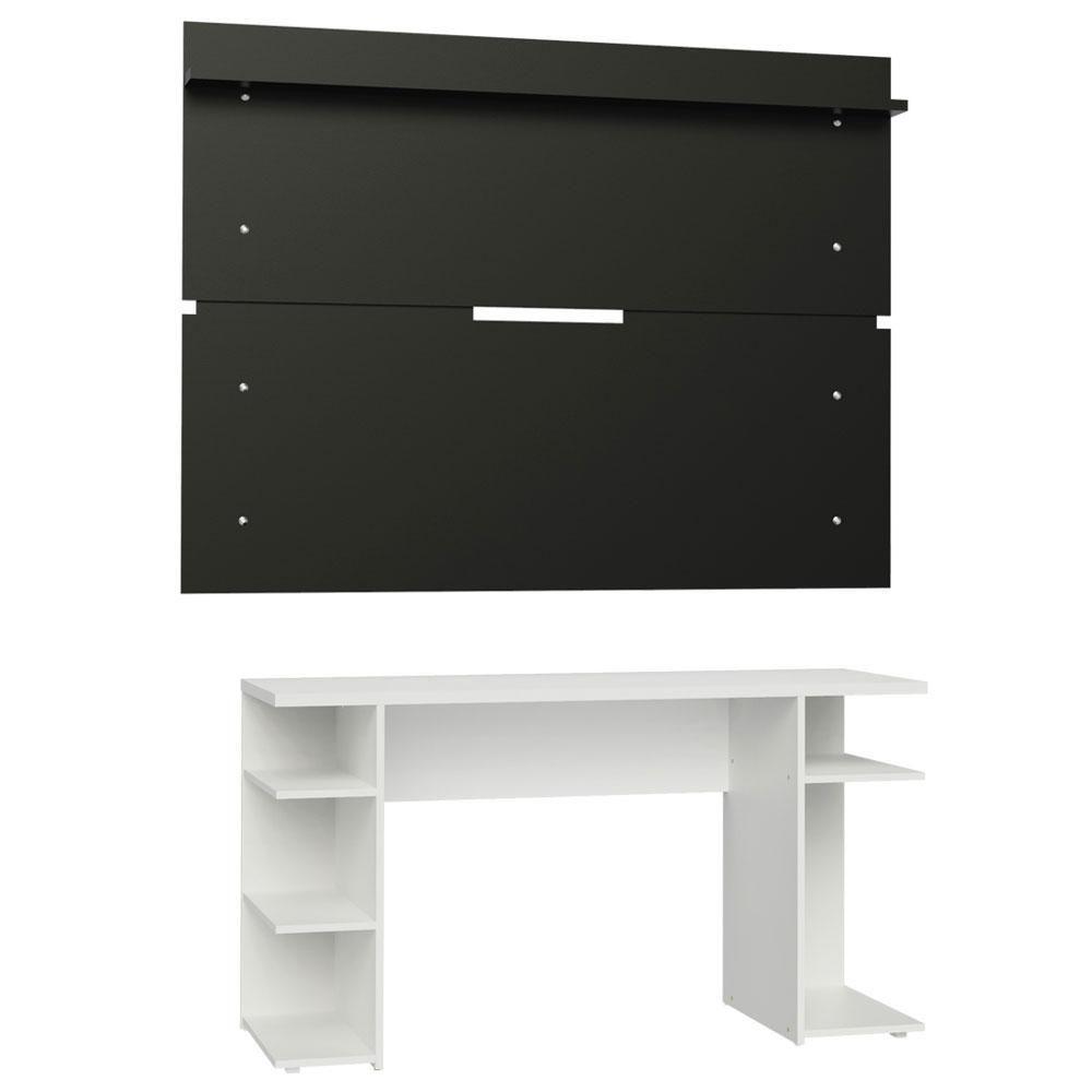 Mesa Para Computador Gamer e Painel Tv - Branco/preto - 6