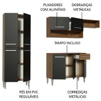 Cozinha Compacta Madesa Emilly Top Com Armário E Balcão Rustic/Preto - 6