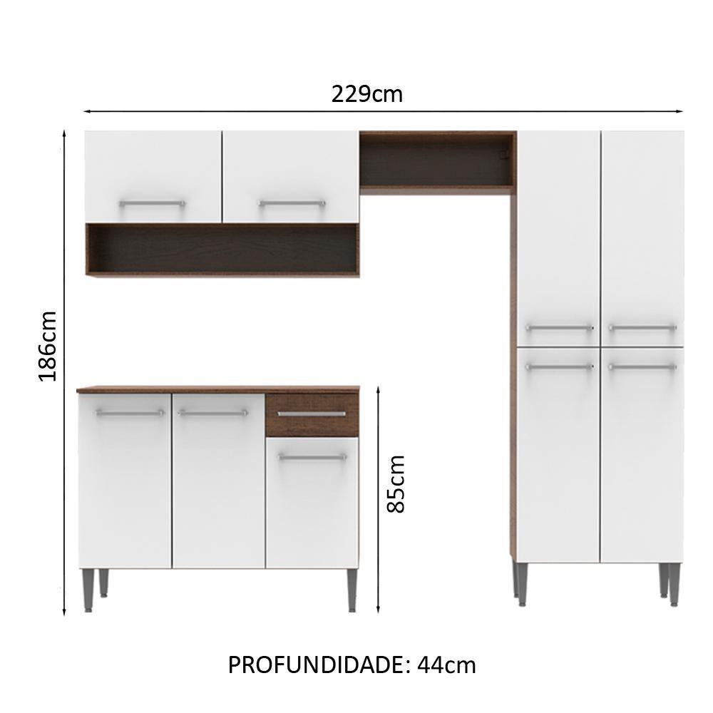 Cozinha Compacta Emilly com Armário e Balcão Branco Madesa - 6
