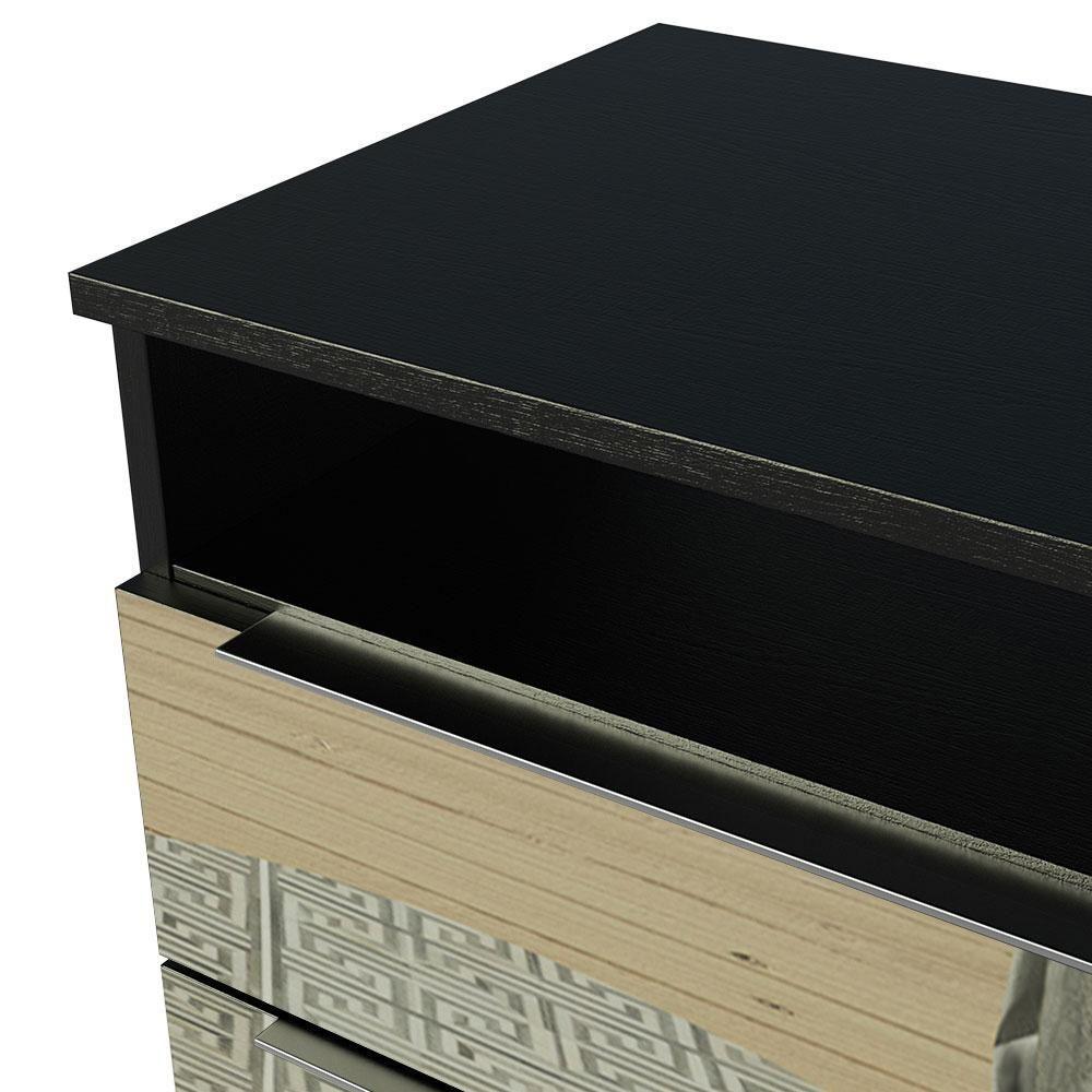 Mesa de Cabeceira Madesa 3227 2 Gavetas com Espelho Preto - 7