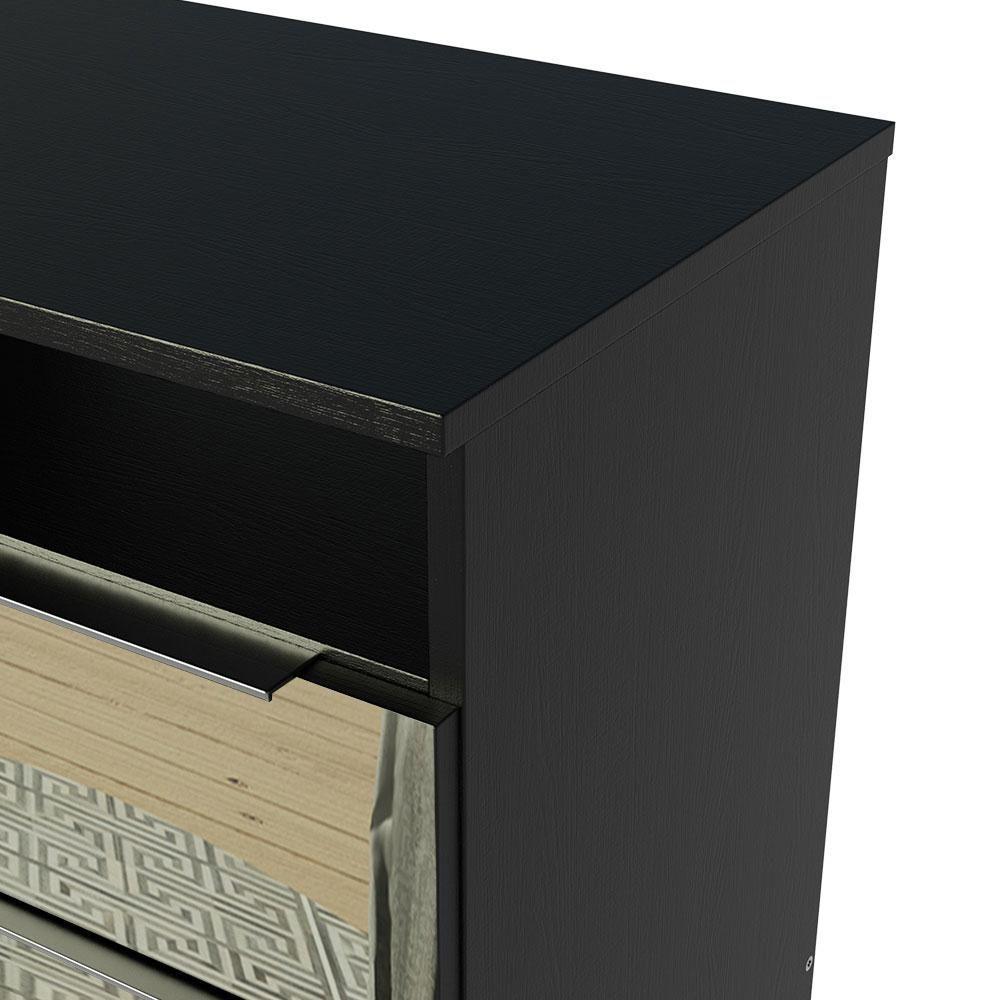 Mesa de Cabeceira Madesa 3227 2 Gavetas com Espelho Preto - 9