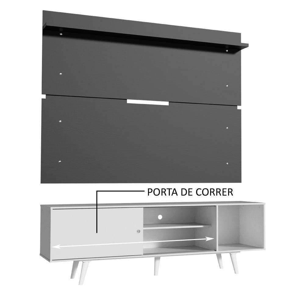 Rack Dubai e Painel Tv até 65" com Pés Branco/preto Madesa - 5