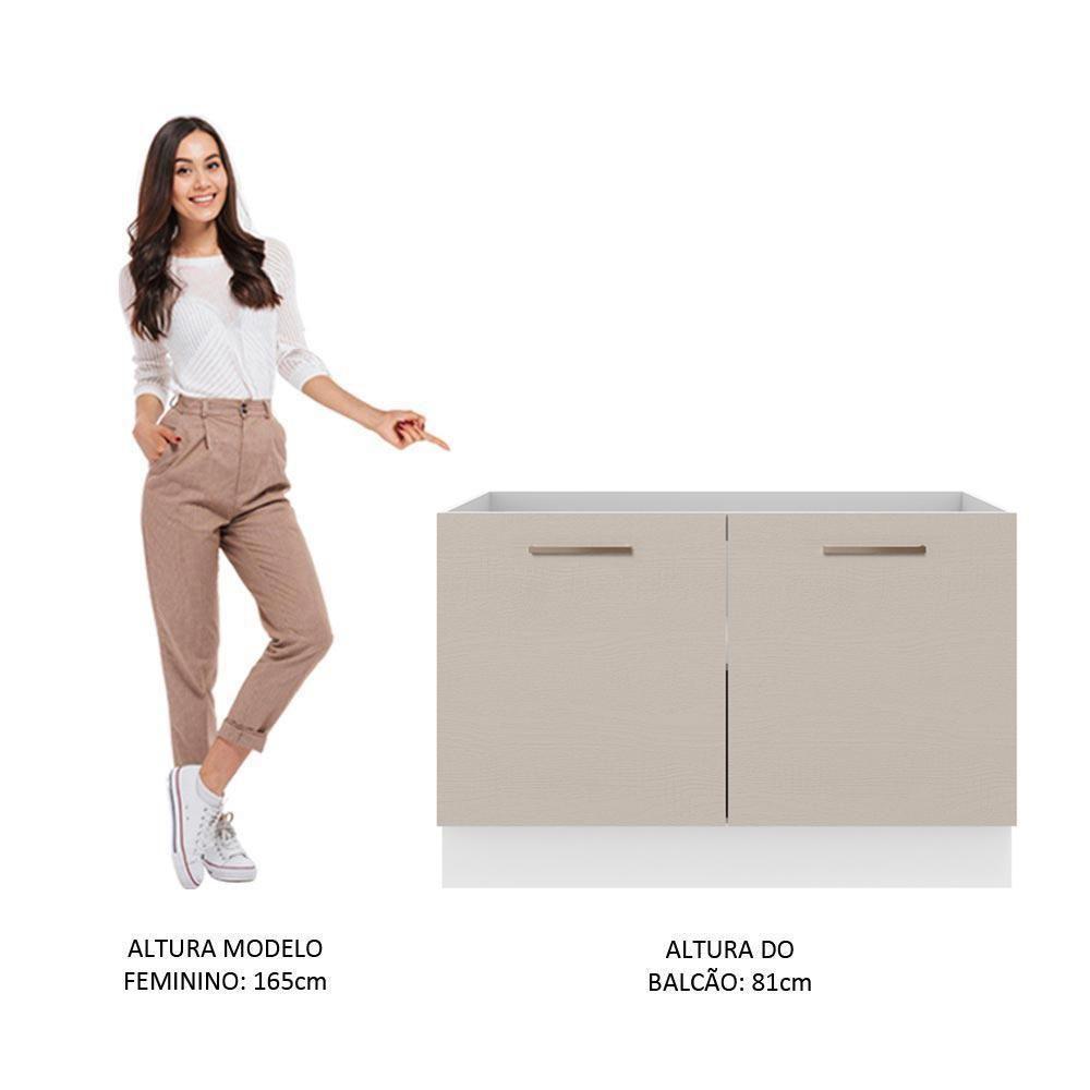 Balcão Gabinete De Pia 2 Portas Branco/crema Agata Madesa Branco/crema - 8