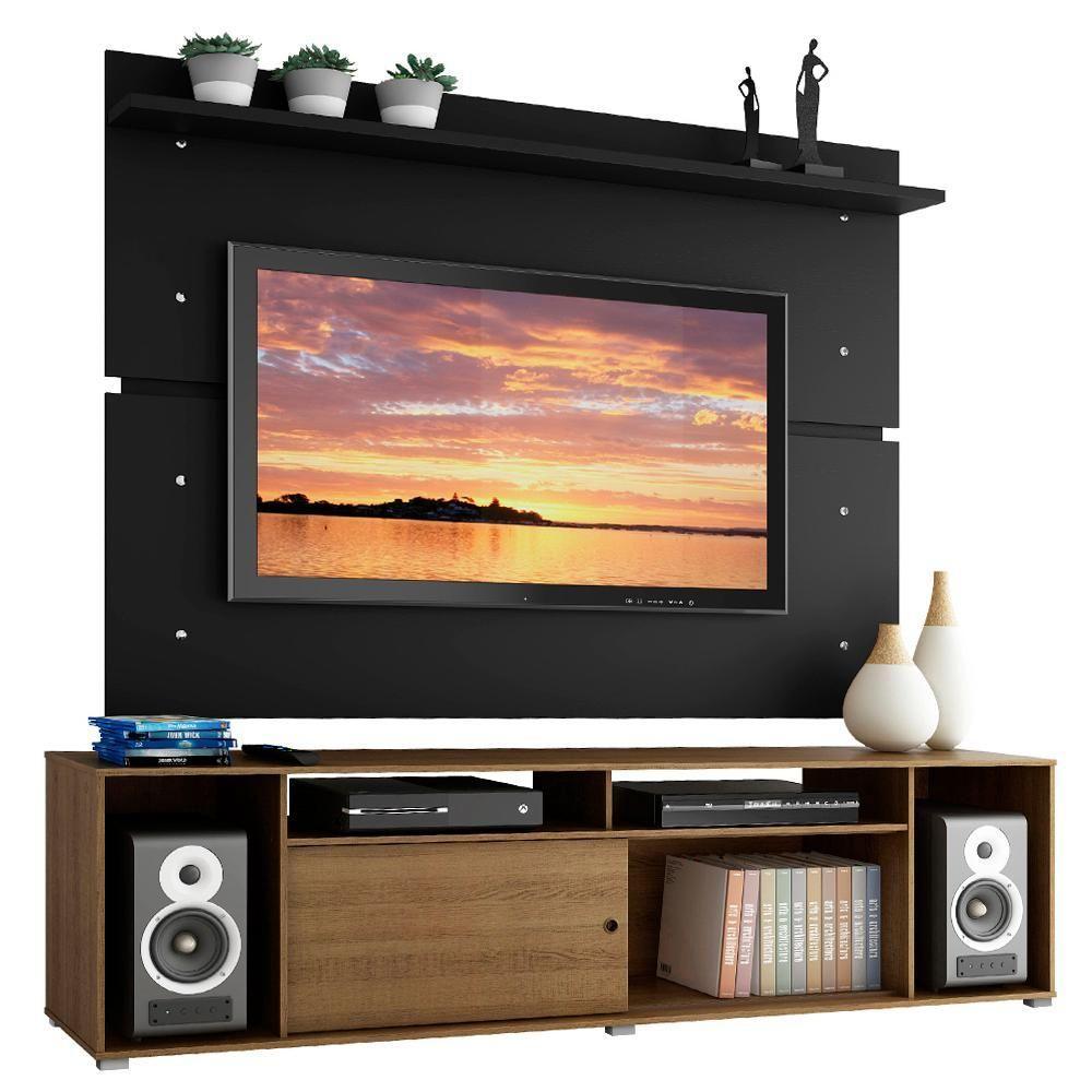Rack Cancun e Painel para TV até 65" Rustic/Preto Madesa - 9