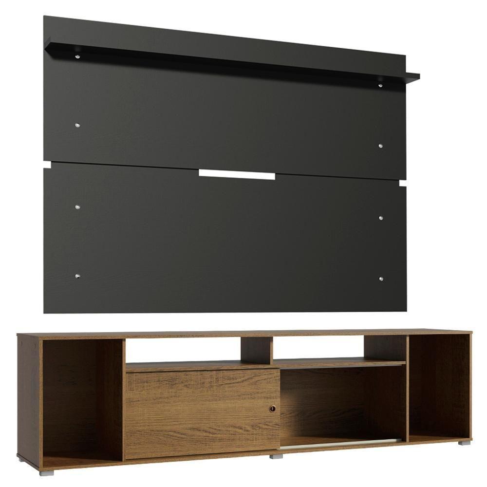 Rack Cancun e Painel para TV até 65" Rustic/Preto Madesa - 2