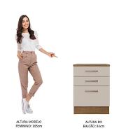 Balcão 60 Cm 3 Gavetas Rustic/crema Agata Madesa Rustic/crema - 8