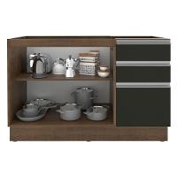 Balcão de Pia Madesa Glamy 2 Portas e 3 Gavetas Rustic Preto - 5