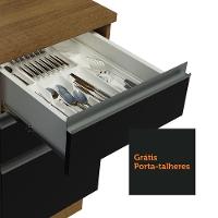 Balcão de Pia Madesa Glamy 2 Portas e 3 Gavetas Rustic Preto - 13