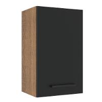 Armário Aéreo Madesa Agata 40cm 1 Porta Rustic Preto - 9