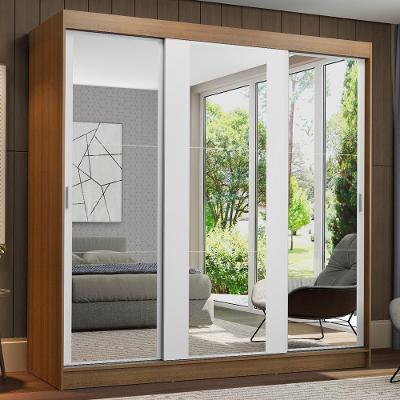 Guarda Roupa Casal Reno 3 Portas de Correr 4 Gavetas Rustic-branco Madesa