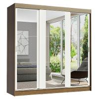 Guarda-roupa Casal Reno 3 Portas de Correr de Espelho Madesa - 10